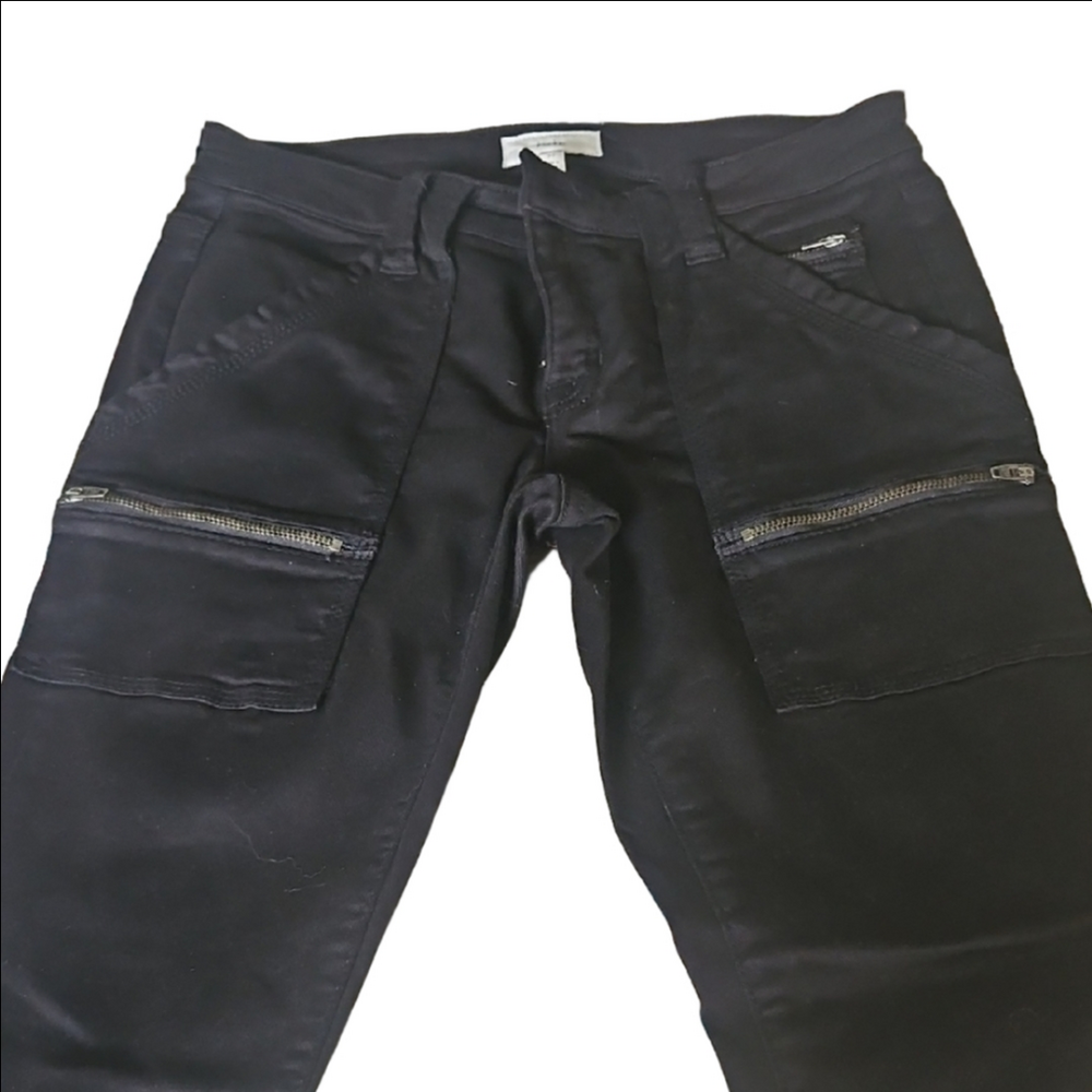 Joie Skinny Black cargo Pants with Button Closure size 27 low rise